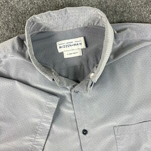 Mizzen+Main Shirt XL Gray‎ Leeward Button Down Trim Fit Short Sleeve Flaw Men's